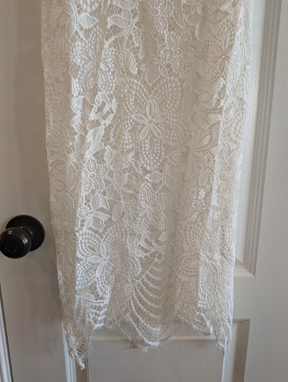 For Love & Lemons Luna White Lace Midi Dress Bridal Wedding Romantic Size S - Picture 6 of 15